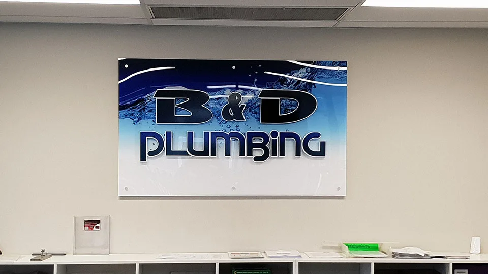 B&D Plumbing Office Signage