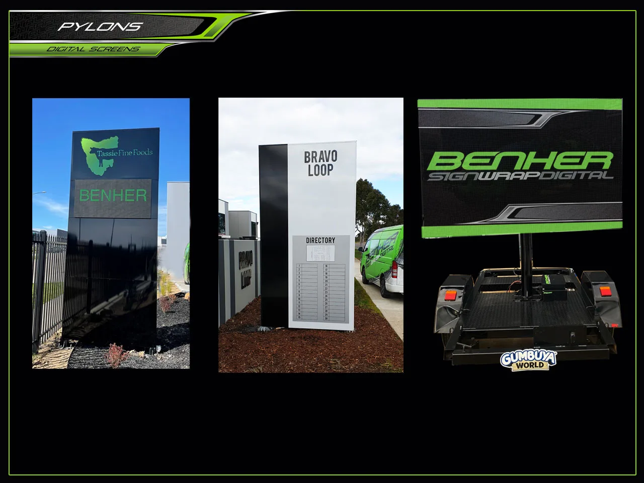 pylons_digital-screens_benher Custom Factory Signage Solutions | BENHER Melbourne - BENHER